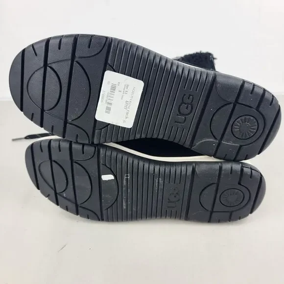 UGG Lakesider Heritage Black Suede Lace Up Mid Top Winter Boots 6.5 - Picture 9 of 11